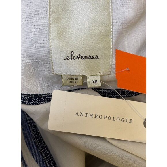 Elevenses Anthropologie NWT Striped Blue & White Jacket XS - Picture 11 of 12